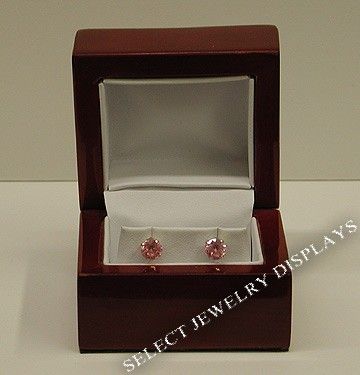 rosewood veneer white leather jewelry earring gift box item we3 rw 