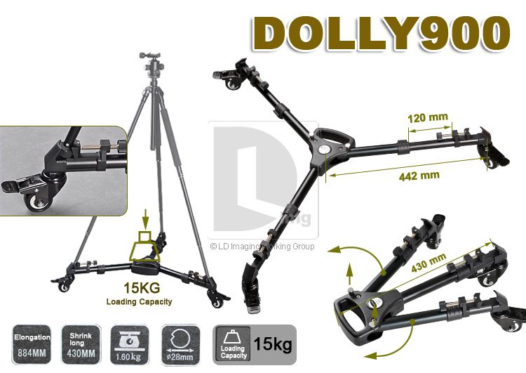   Tripod Stand Dolly Wheels With Handle + Carrying Case Bag  