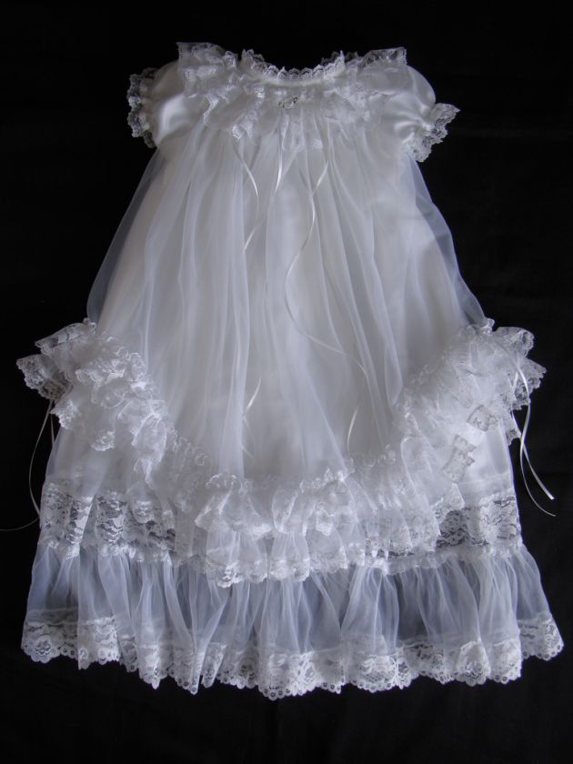 Infant Girls Tricot Christening Gown / Blessing Dress  