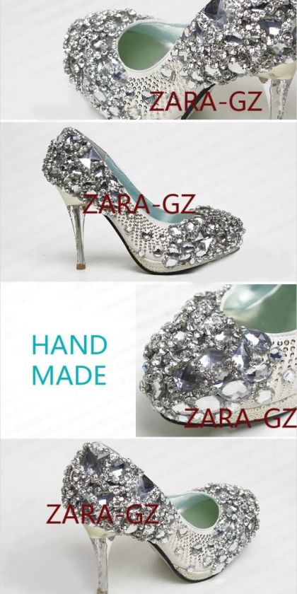 Super Bling Luxury Crystal Bridal Wedding shoes front  