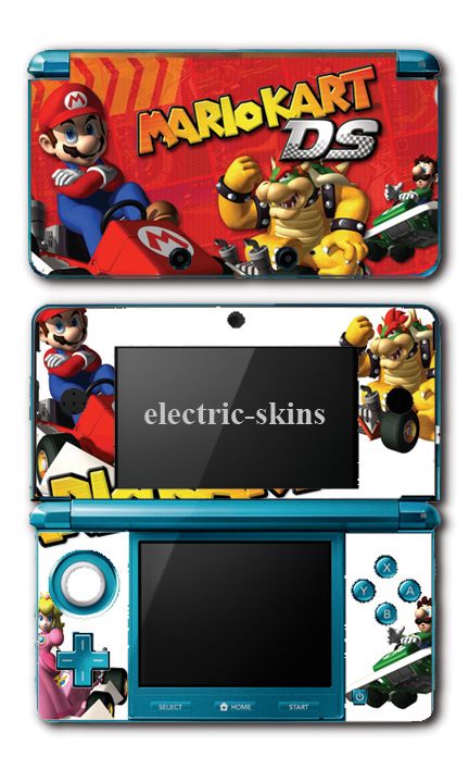 Nintendo 3DS mario kart skin kit,mario with bowser in karts  3dskart 