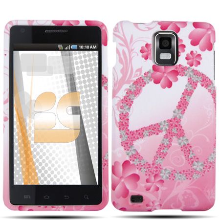 FOR NEW Samsung Infuse i997 PINK WHITE PEACE COVER CASE  
