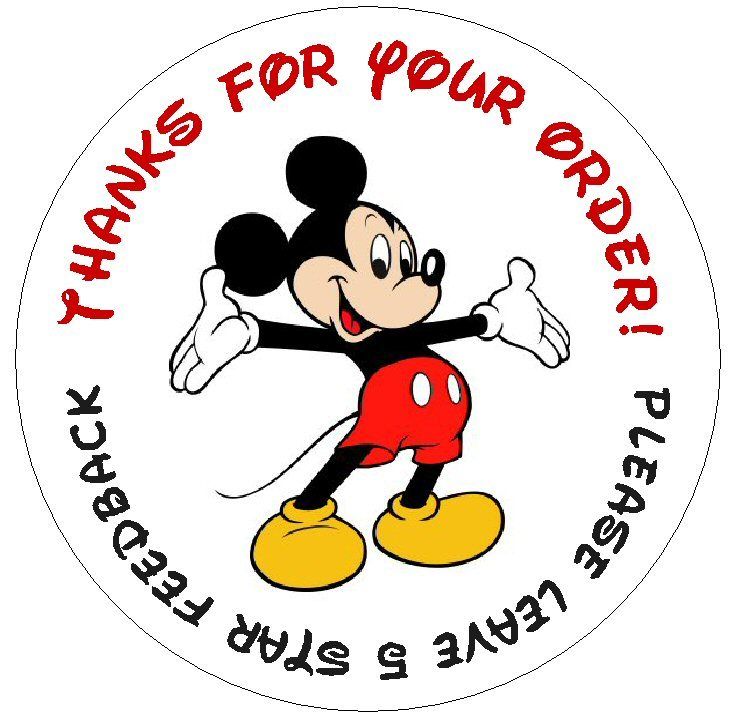 MICKEY MOUSE~ Round DSR Seller Labels Laser Printed  