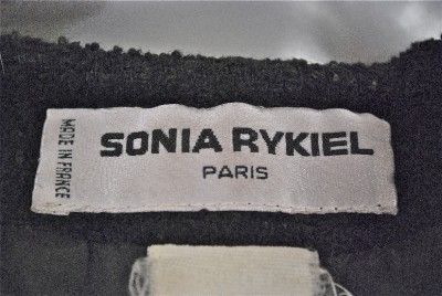 SONIA RYKIEL PARIS Black Wool Boucle Long Jacket Great details Ex Cond 