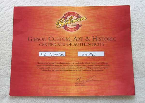ALL ORIGINAL 2004 GIBSON SG Special, Custom Shop Historic Reissue [Pre 