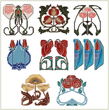 Art Nouveau Borders Machine Embroidery Designs Set 4x4  