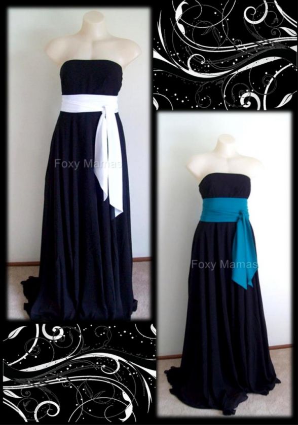 FoxyMamas Maternity (or not) Black Minx Strapless Evening Dress, Gown 