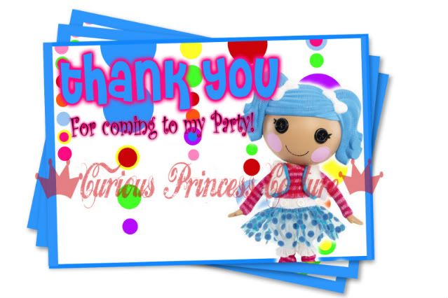 LALALOOPSY happy Birthday invitations party lala rag doll thank you 