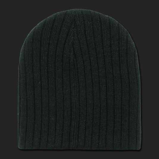 Solid Black Cable Beanie Knit Cap Skully Winter Hat  