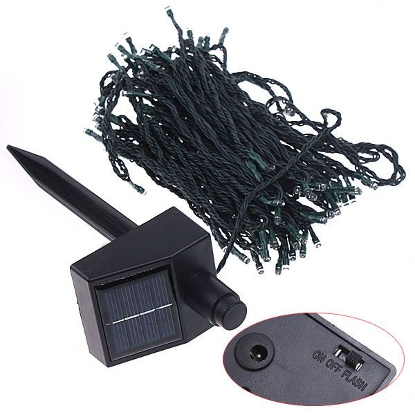 17m 100 LED Colorful Solar LED Light Fairy String Christmas Party 