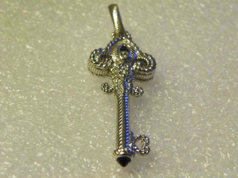 JUDITH RIPKA SILVER LARGE FLEUR DE LIS KEY ENHANCER  2  